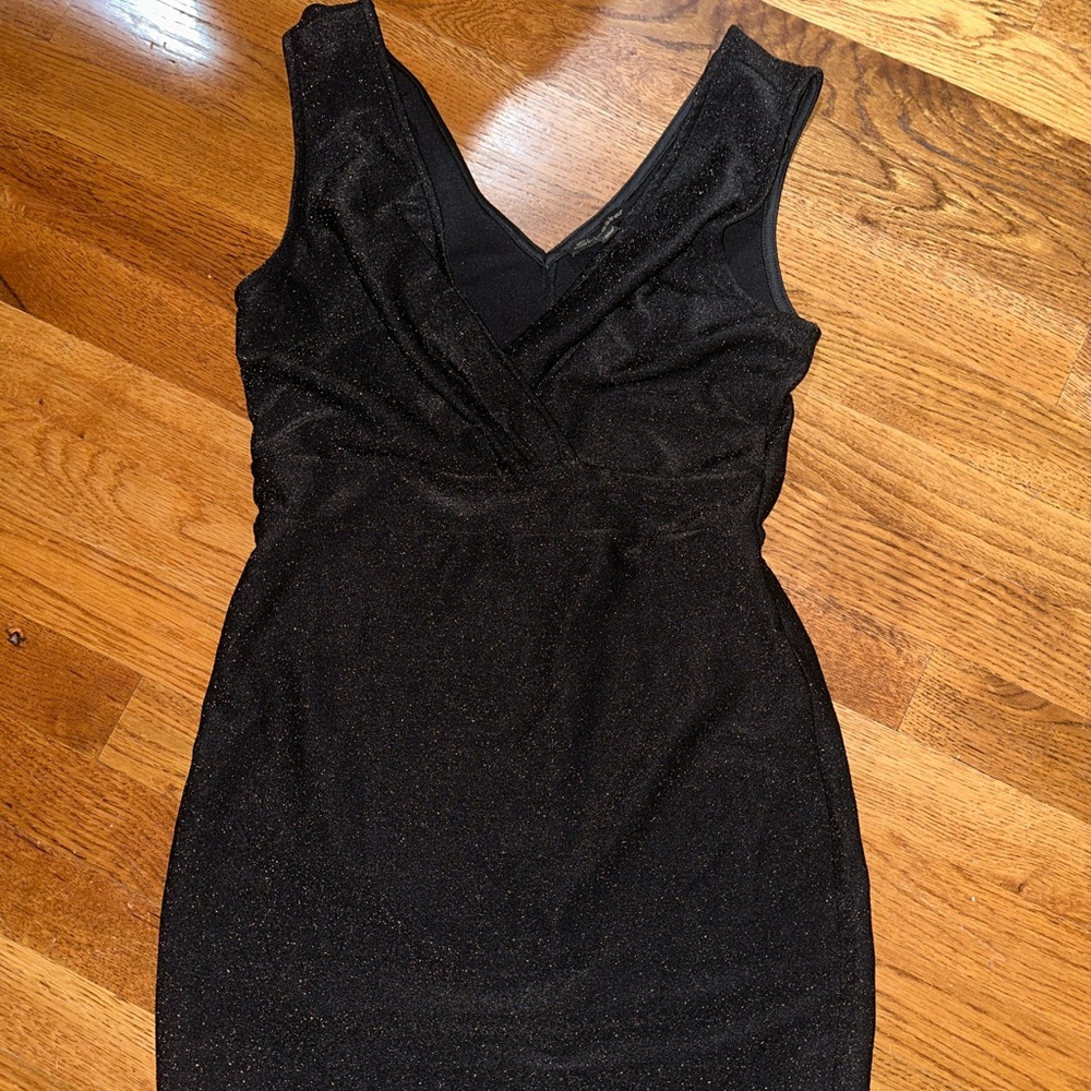 Shinestar Sparkly Black Mini Bodycon Cocktail Dress